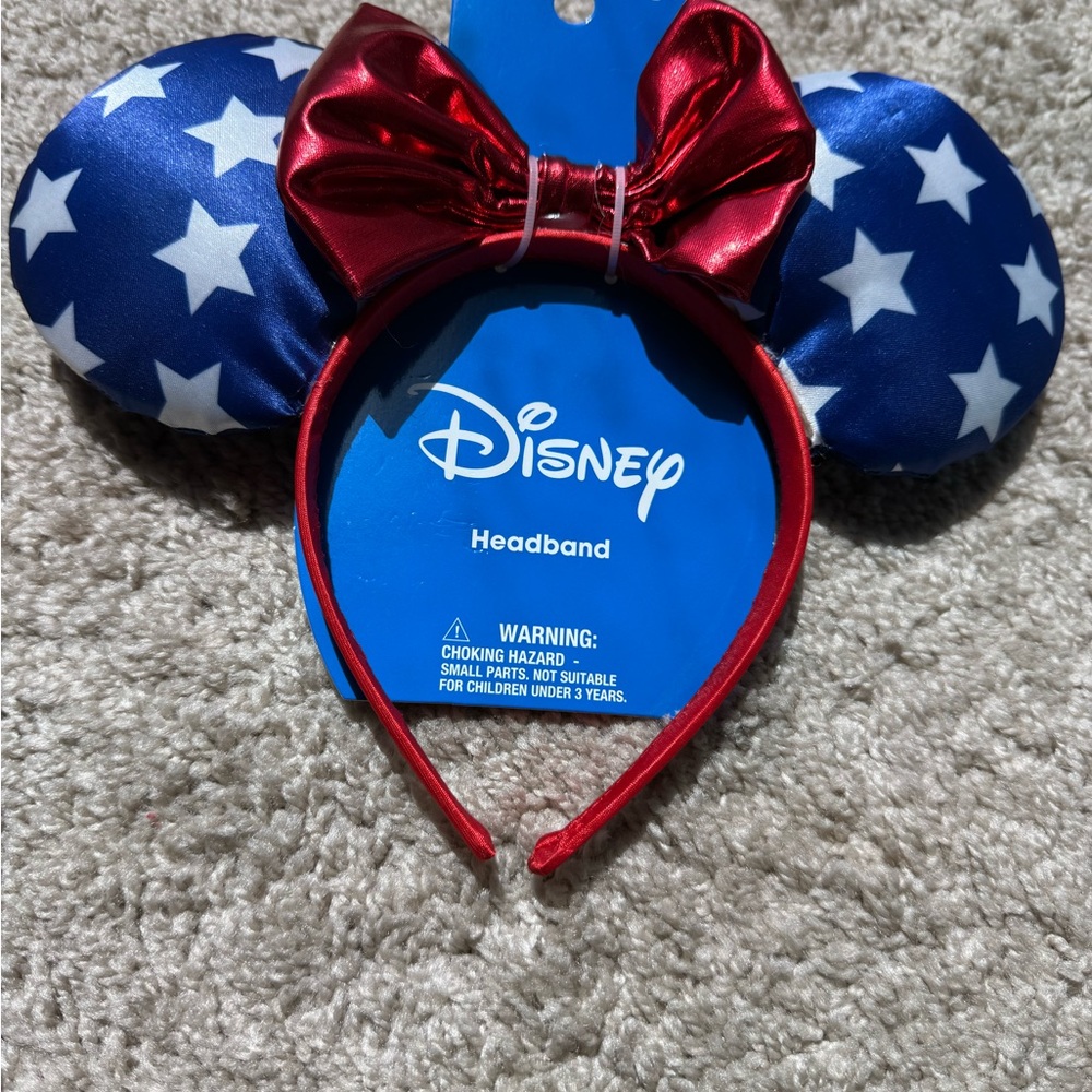 Disney Red Bow Blue Starry Ears Headband